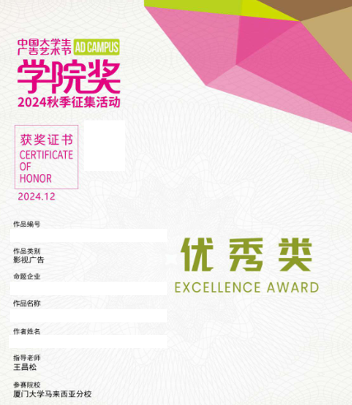 Sample Award Certificate
