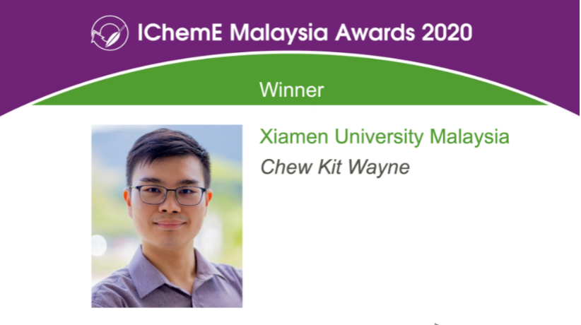 Dr. Chew Kit Wayne Receives IChemE Global Award for Young Researcher 2020 (1)