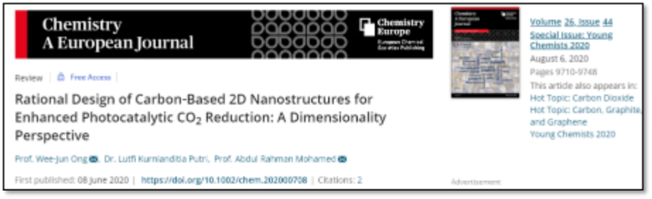 Dr. Ong Wee Jun Named as Young Chemists 2020 by Chemistry–A European Journal (2)