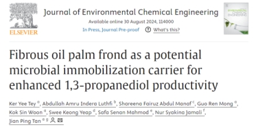 Dr. Tan Jian Ping & Team Publish in Journal of Environmental Chemical Engineering