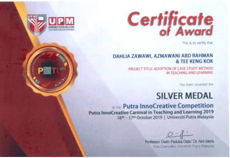 Dr. Tee Keng Kok Wins Silver Medal in Putra InnoCreative Competition