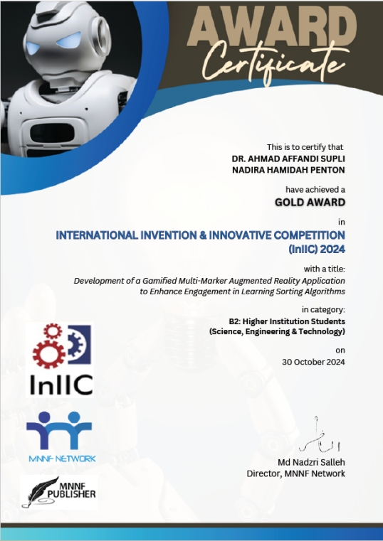 Gold Award at INIIC 2024 Goes to XMUM Student's Gamified AR Project