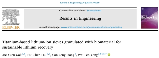 Prof. Ir. Dr. Yong Wai Fen & Team Publish in Results in Engineering