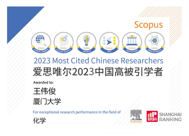 Prof. Ong Wee Jun Among 2023 Most Cited Chinese Researchers by Elsevier (1)