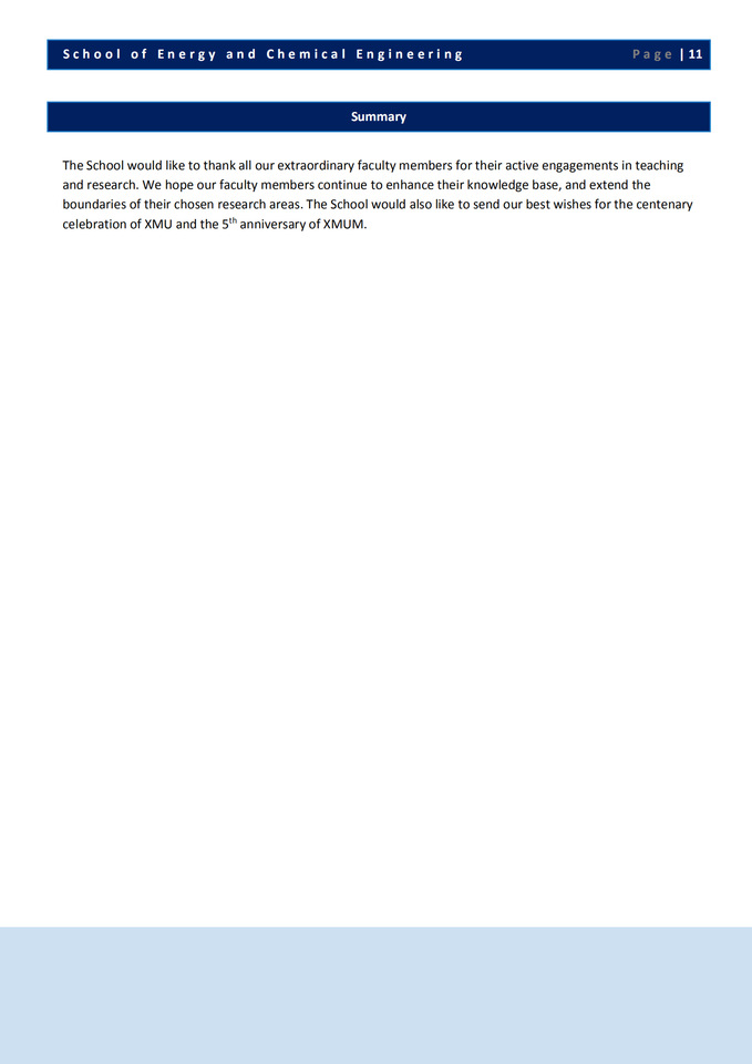 Research and Innovation Achievements School of Energy and Chemical Engineering