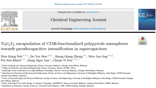 School of Energy and Chemical Engineering Develops High-Performance Nanocomposite Active Material for Supercapacitors