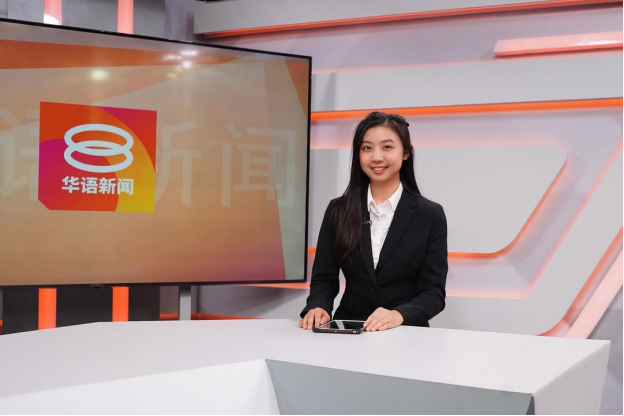 Tan Yun Xi as a campus news anchor