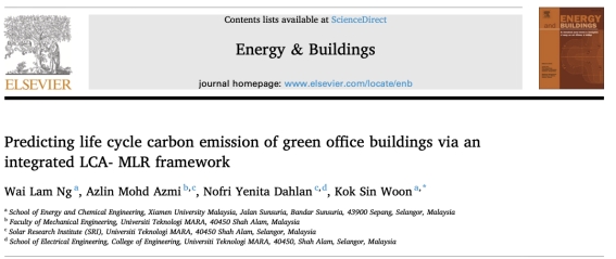 Ts. Dr. Vincent Woon and NESE Students Publish in Energy and Buildings (2)