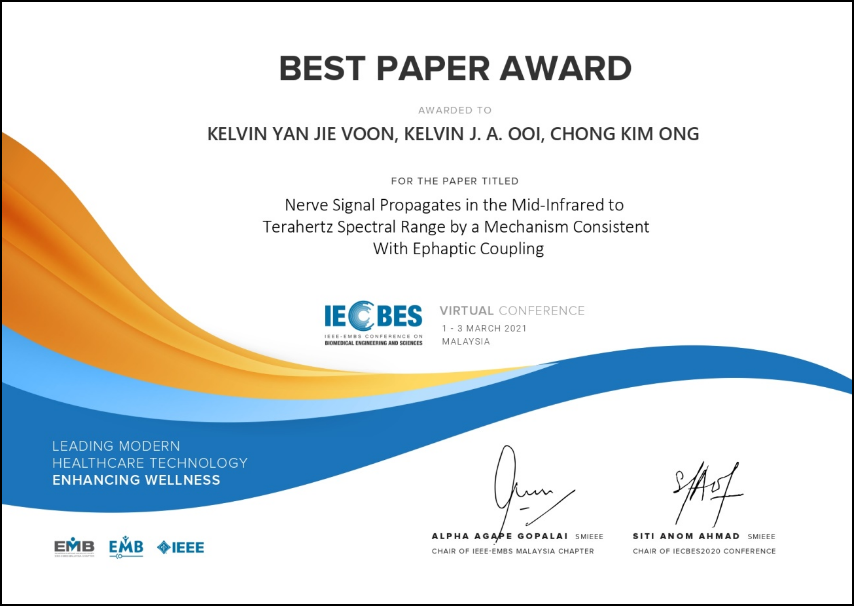 XMUM Undergraduate Wins Best Paper Award at IECBES 2020 (2)