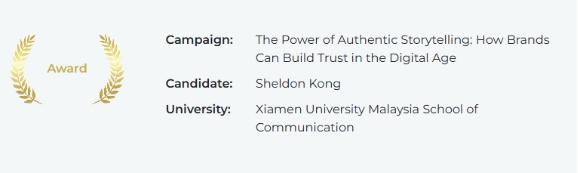 XMUM Student Wins Persuasive Pen Prize in Malaysia Public Relations Awards 2024