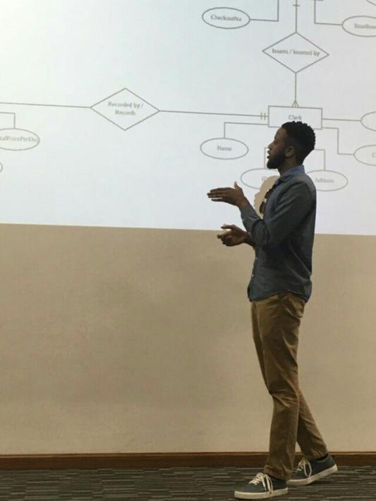Kalumba doing presentation