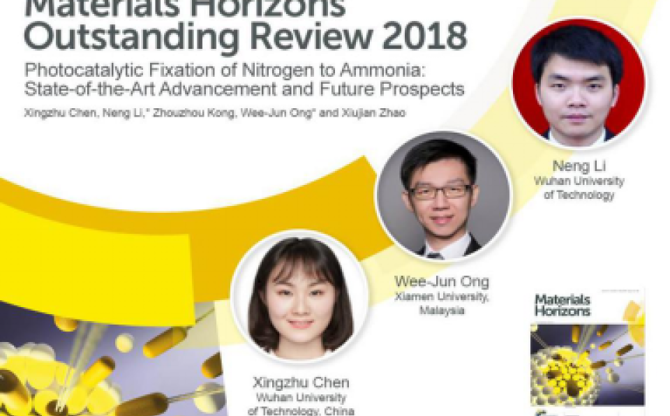 Dr. Ong Wee Jun Receives Materials Horizons 2018 Outstanding Paper Award