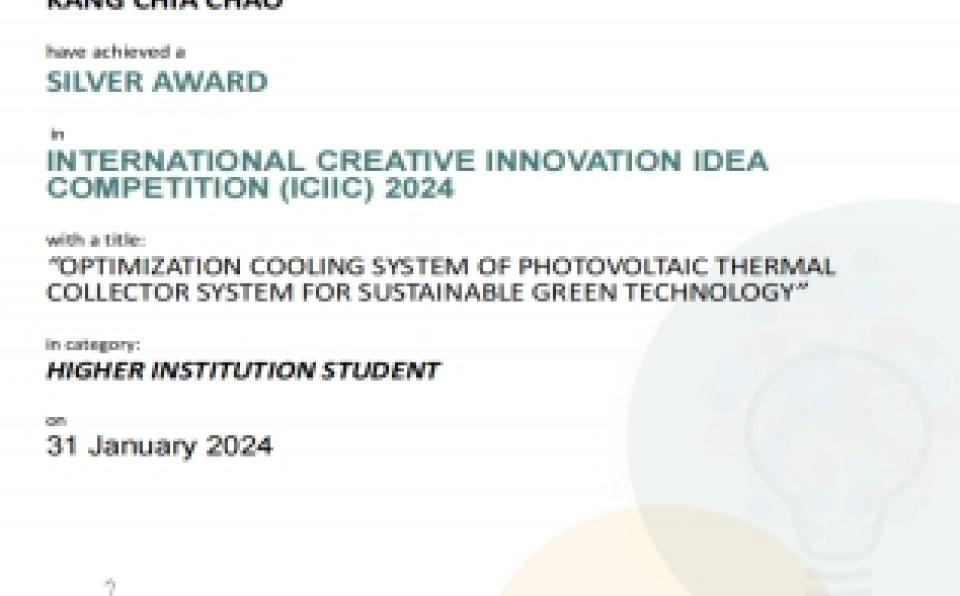Electrical and Electronics Engineering Student Wins Silver Medal at ICIIC, Series 12024
