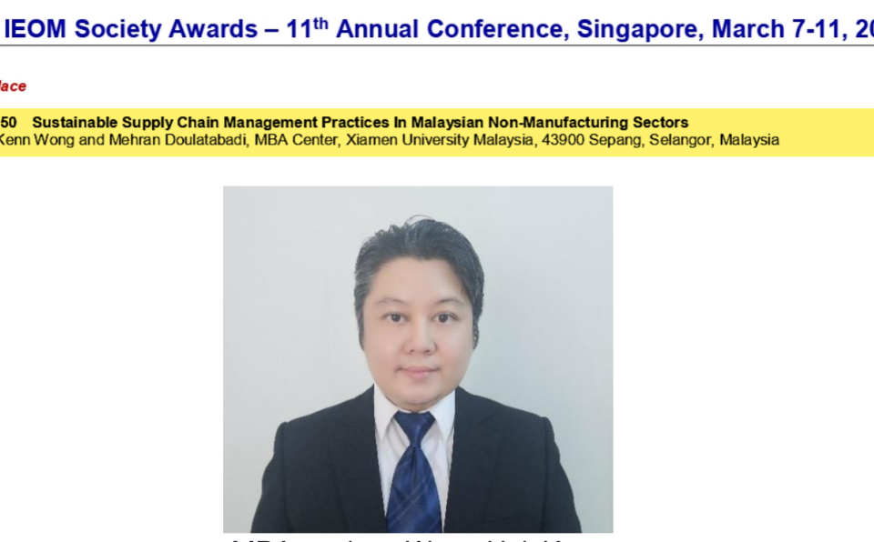MBA Student Wins Master Thesis Competition Award at IEOM Conference (1)