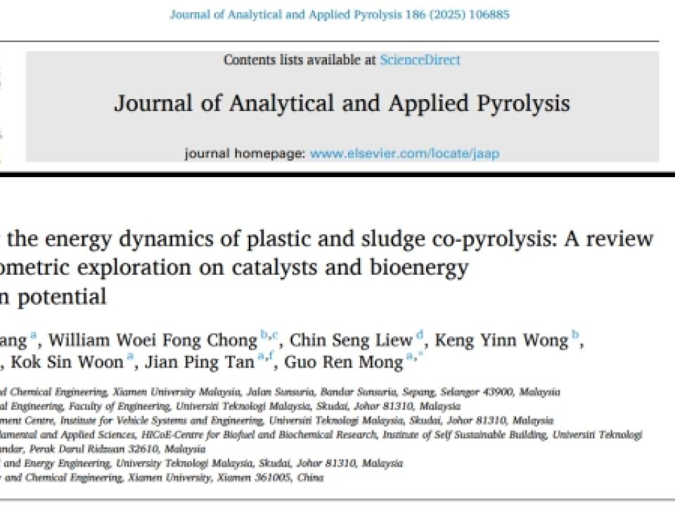 New Waste-to-Energy Study Published by XMUM Researchers