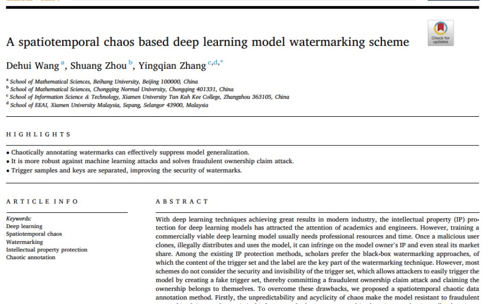 Prof. Zhang Yingqian & Team Publish on AI reliability in Applied Soft Computing