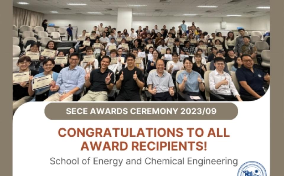 School of Energy and Chemical Engineering Honors Exceptional Students in 202309 Semester